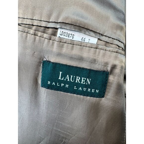 Lauren Ralph Lauren Mens Blazer Jacket 44T Tan Wool Linen Blend - Picture 4 of 13